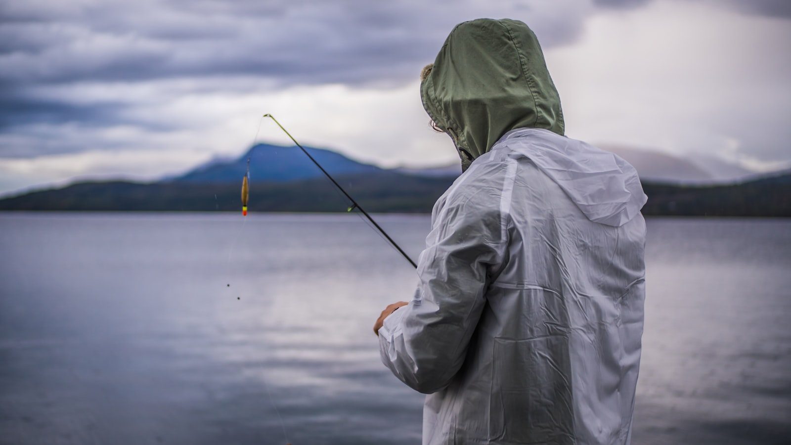 Fishing situation images in rain, wind, and fog